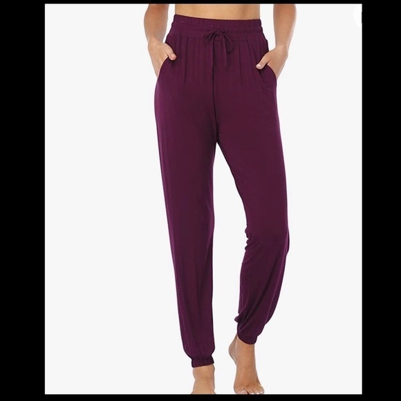 Pants - Maroon yoga lounge pants soft material